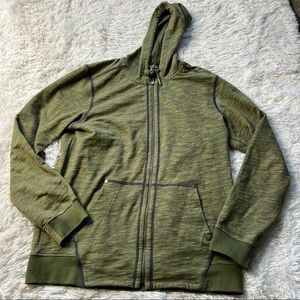 Prana organic cotton full zip hoodie sweatshirt green